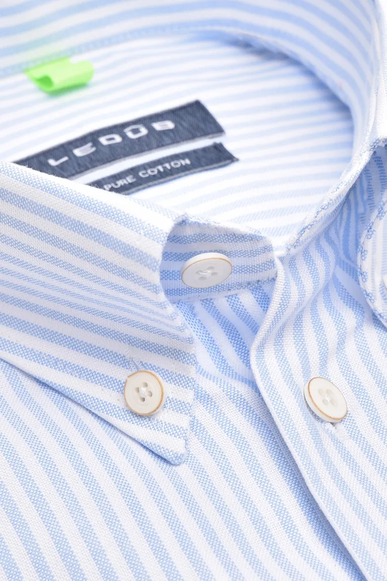 Ledub overhemd Modern Fit blauw wit