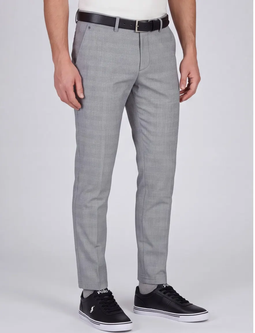 Broek Gardeur Sonny-8 Slim Fit ruit grijs