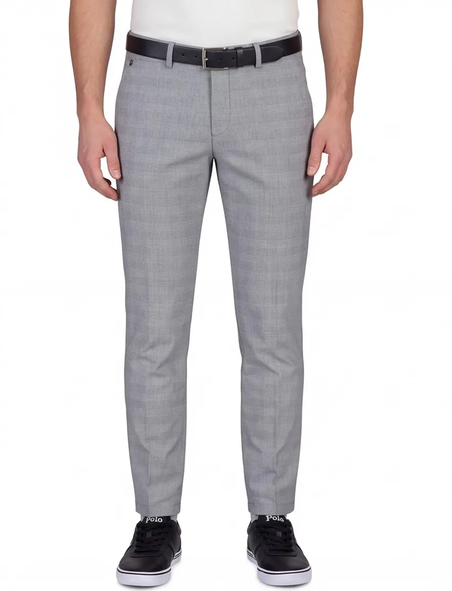 Broek Gardeur Sonny-8 Slim Fit ruit grijs