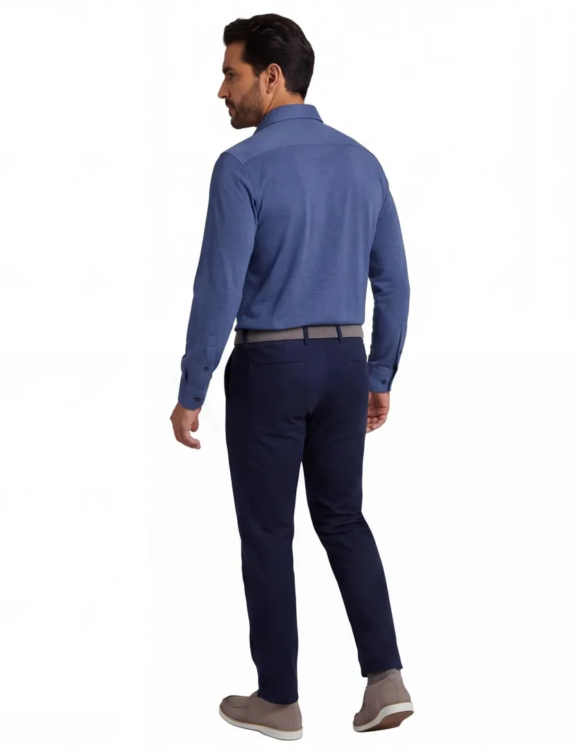 Overhemd Olymp donkerblauw gemeleerd Level 5