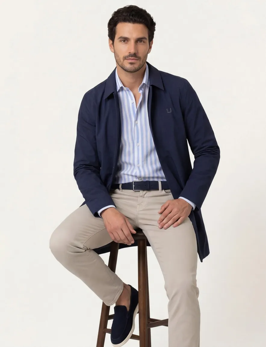 Donkerblauwe jas UBR Sky Fall coat