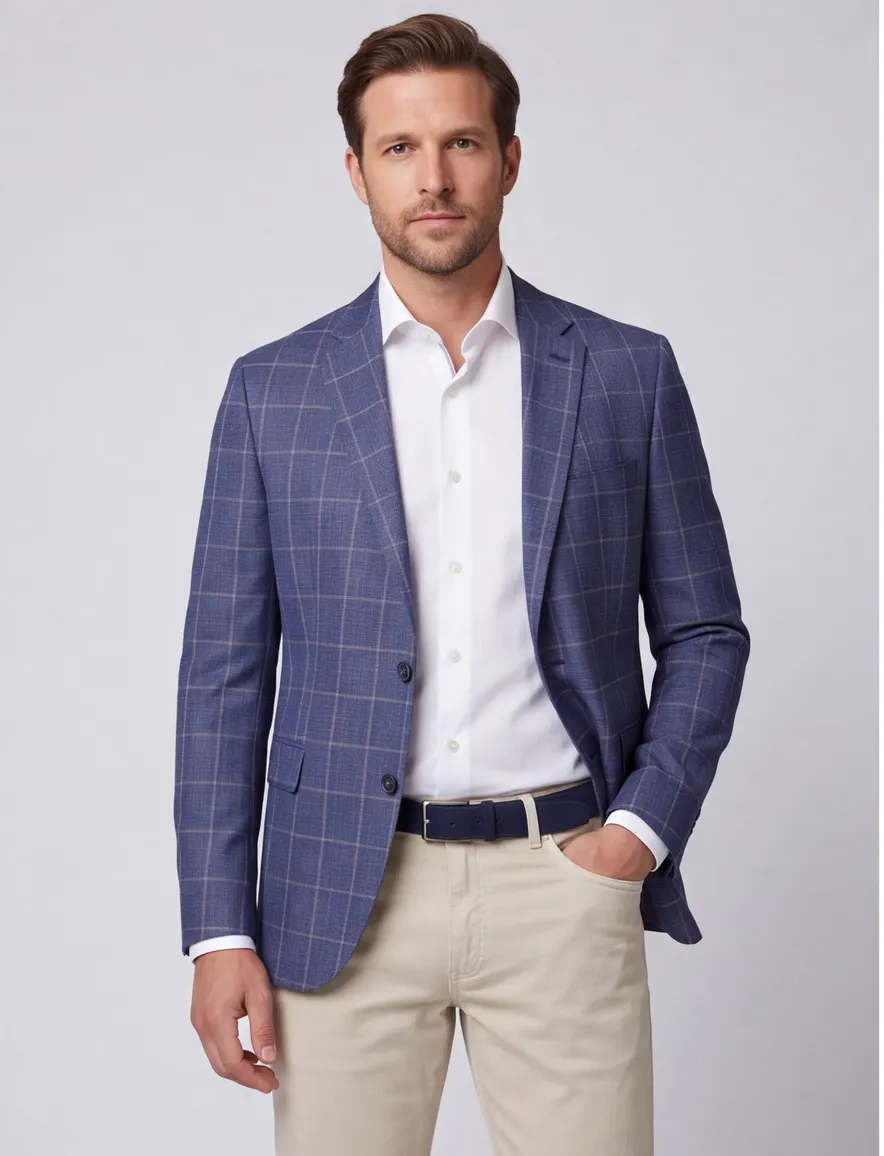 Eduard Dressler colbert Shaped Fit blauw