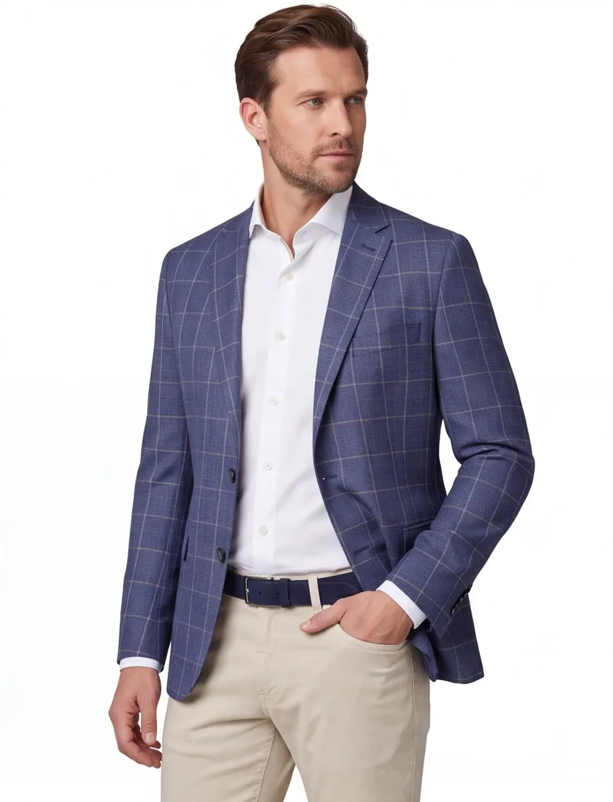 Eduard Dressler colbert Shaped Fit blauw