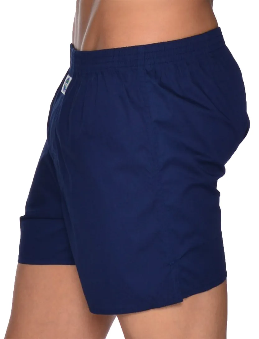 Deal boxershort effen katoen donkerblauw