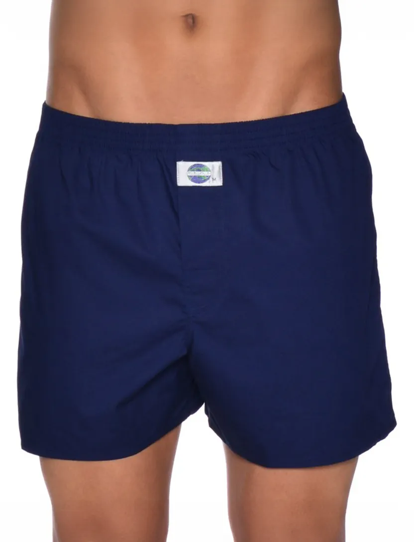 Deal boxershort effen katoen donkerblauw