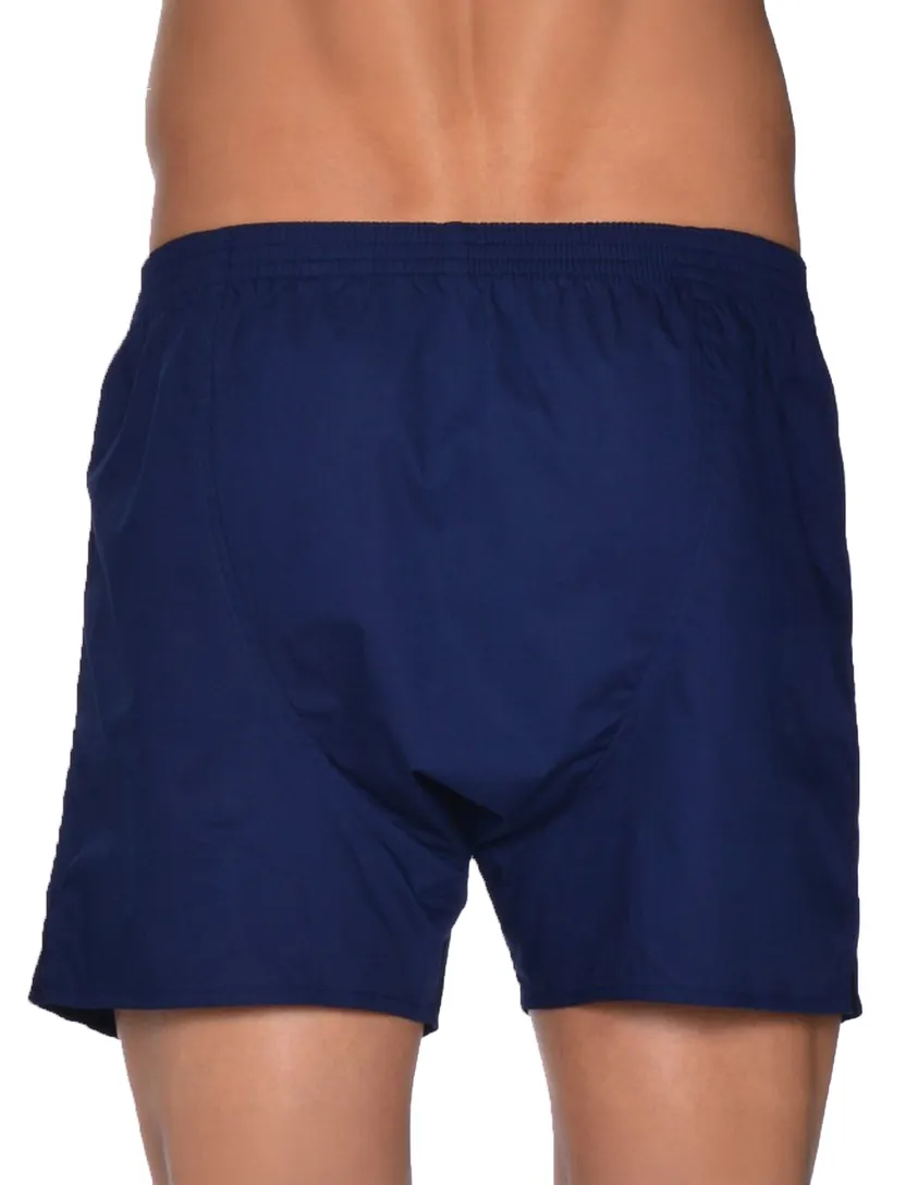 Deal boxershort effen katoen donkerblauw