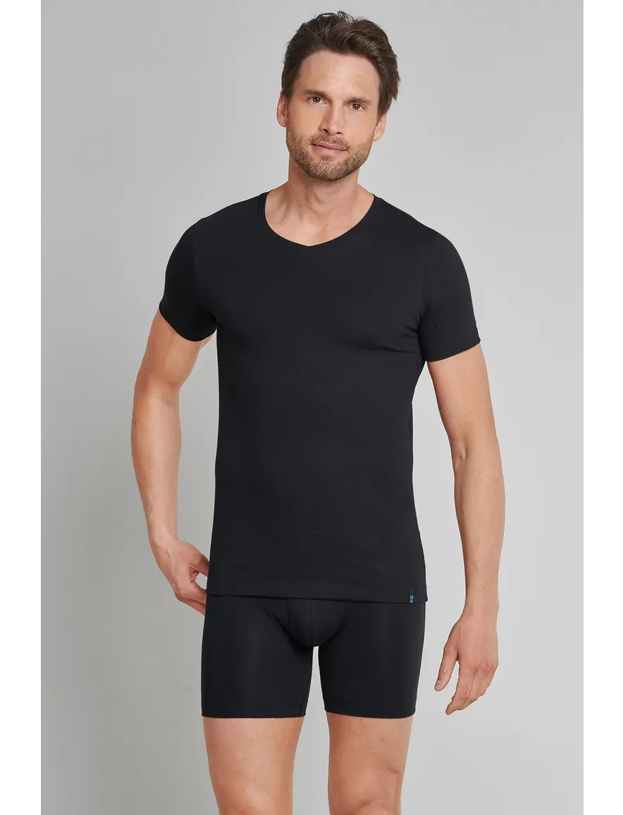 t-shirt zwart Schiesser Long Life Cotton