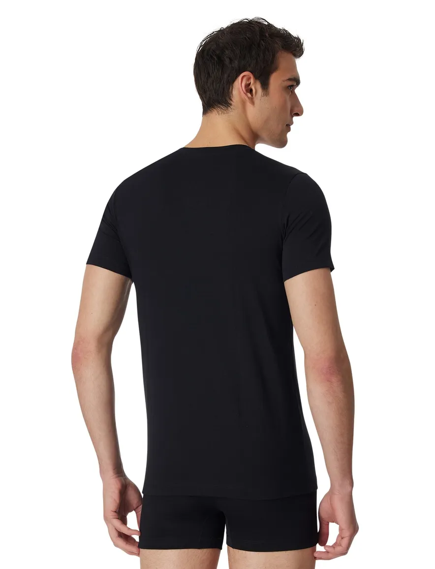 t-shirt zwart Schiesser Long Life Cotton
