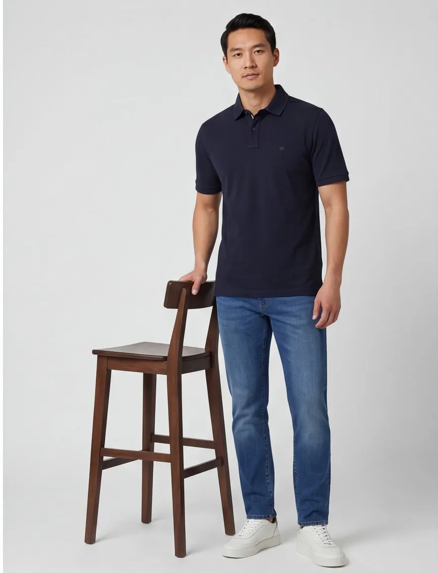 Poloshirt Casa Moda navy blauw