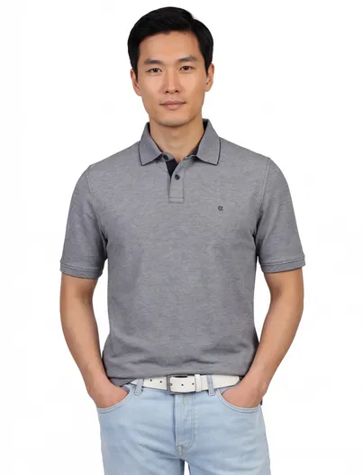 Casa Moda Poloshirt Casa Moda grijs gemeleerd