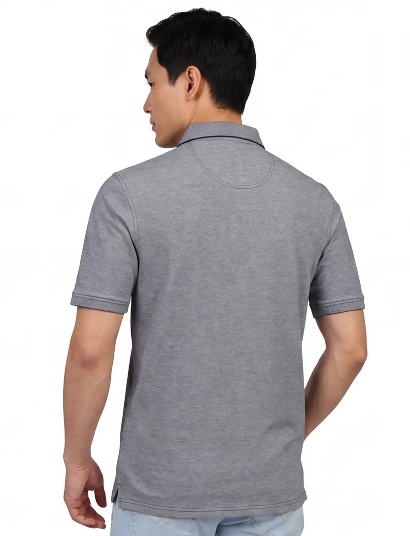 Poloshirt Casa Moda grijs gemeleerd