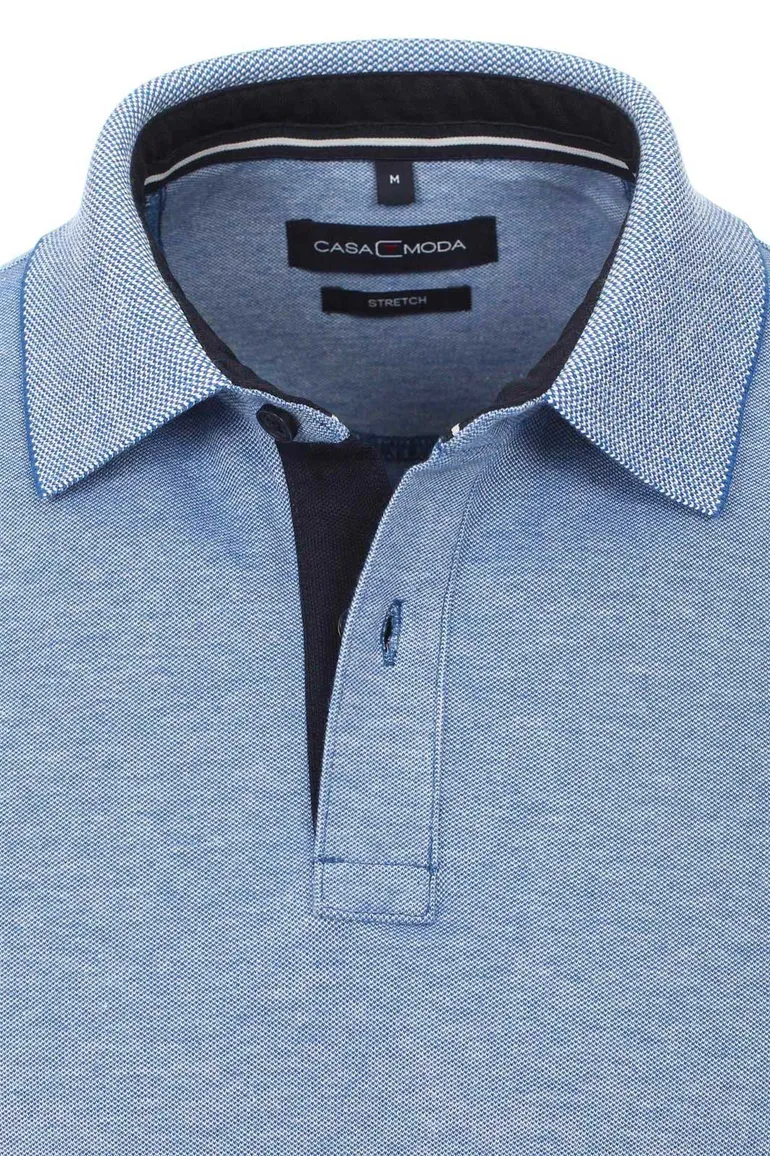 Polo Casa Moda Sport Stretch blauw melange