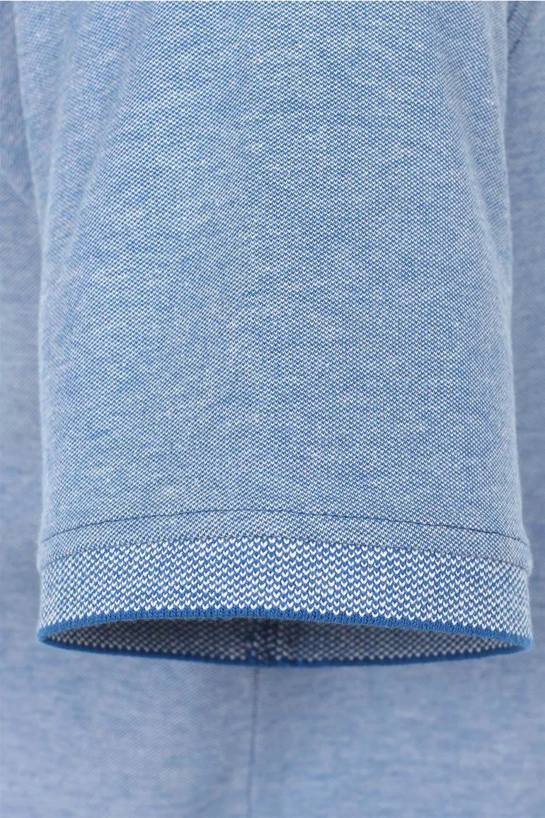 Polo Casa Moda Sport Stretch blauw melange