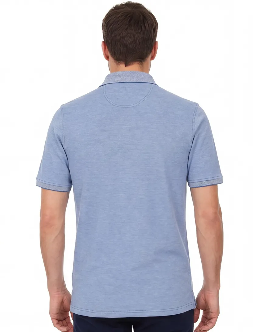 Casa Moda poloshirt blauw gemeleerd