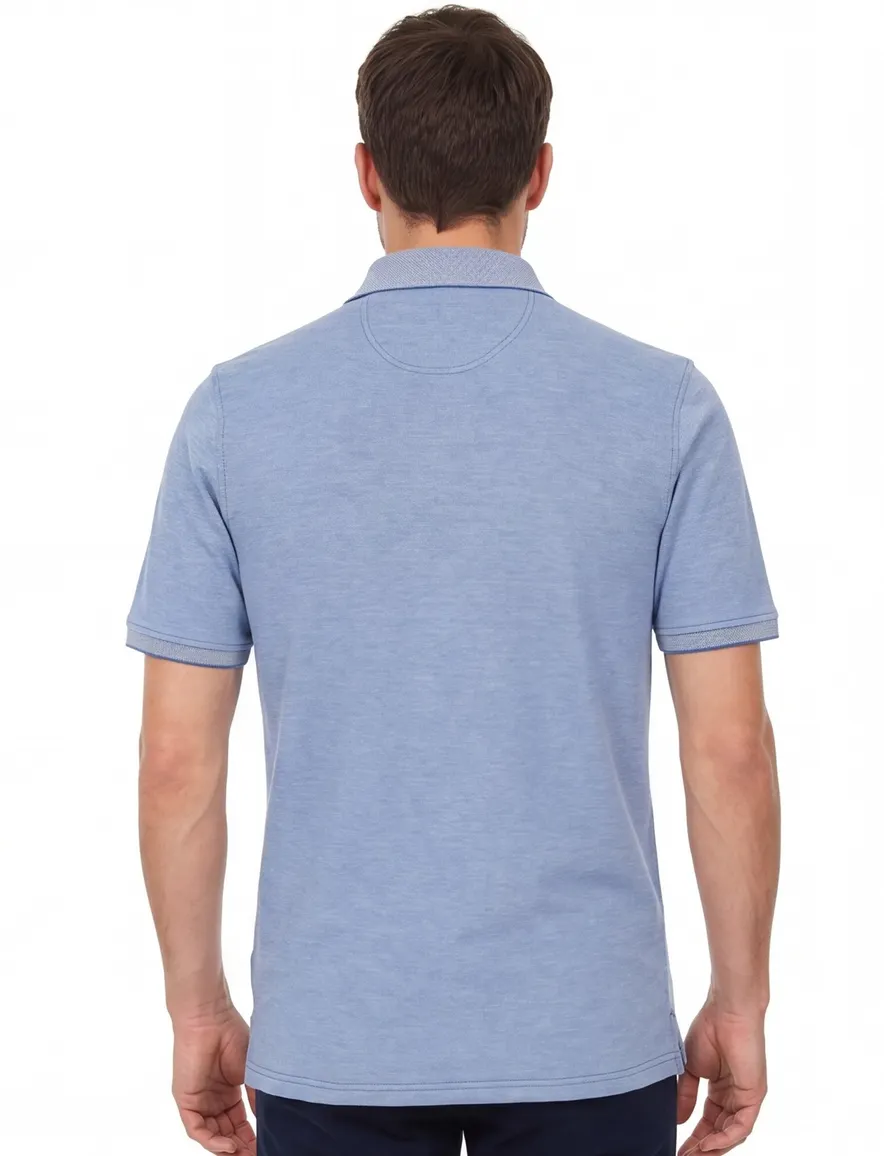 Polo Casa Moda Sport Stretch blauw melange