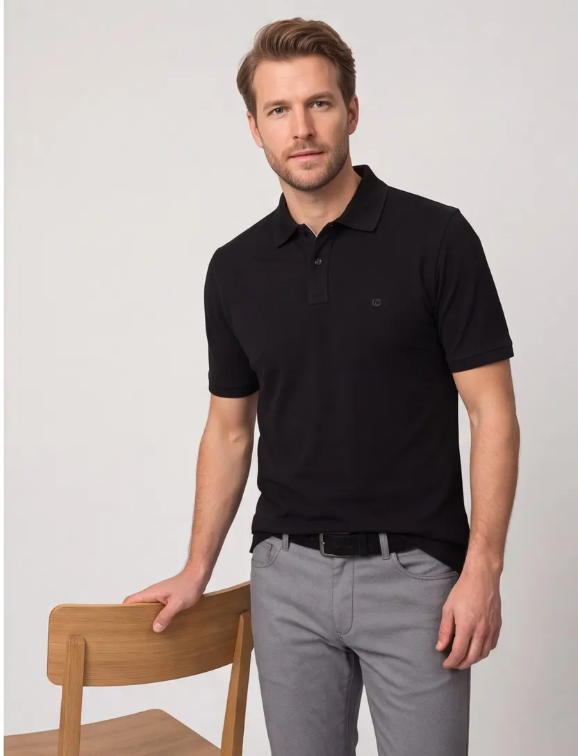 Zwarte polo Casa Moda