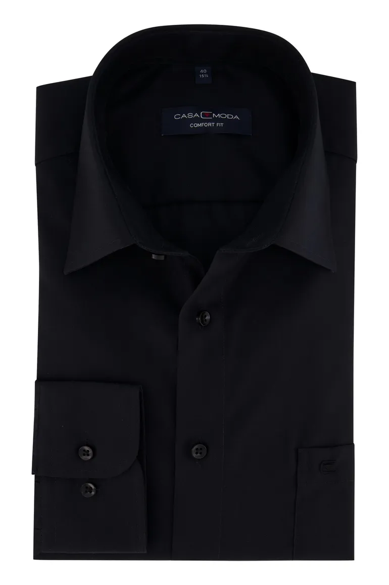 Casa Moda overhemd mouwlengte 7 zwart