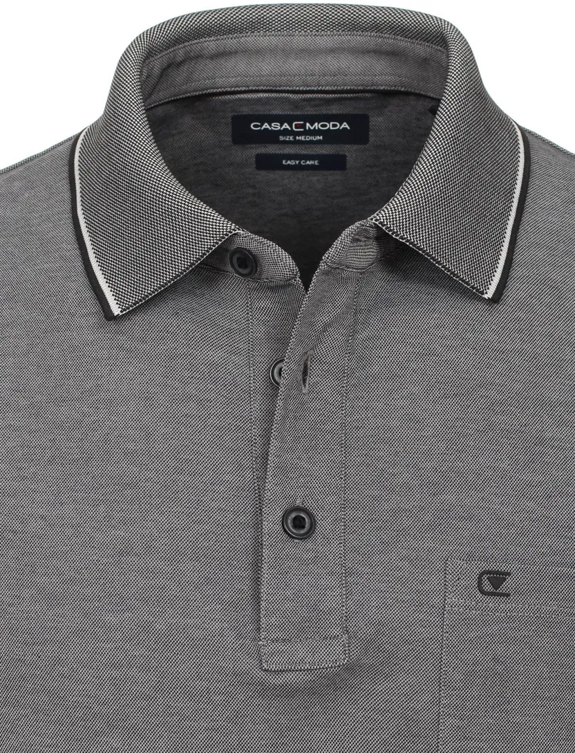 poloshirt korte mouw Casa Moda grijs wijde fit