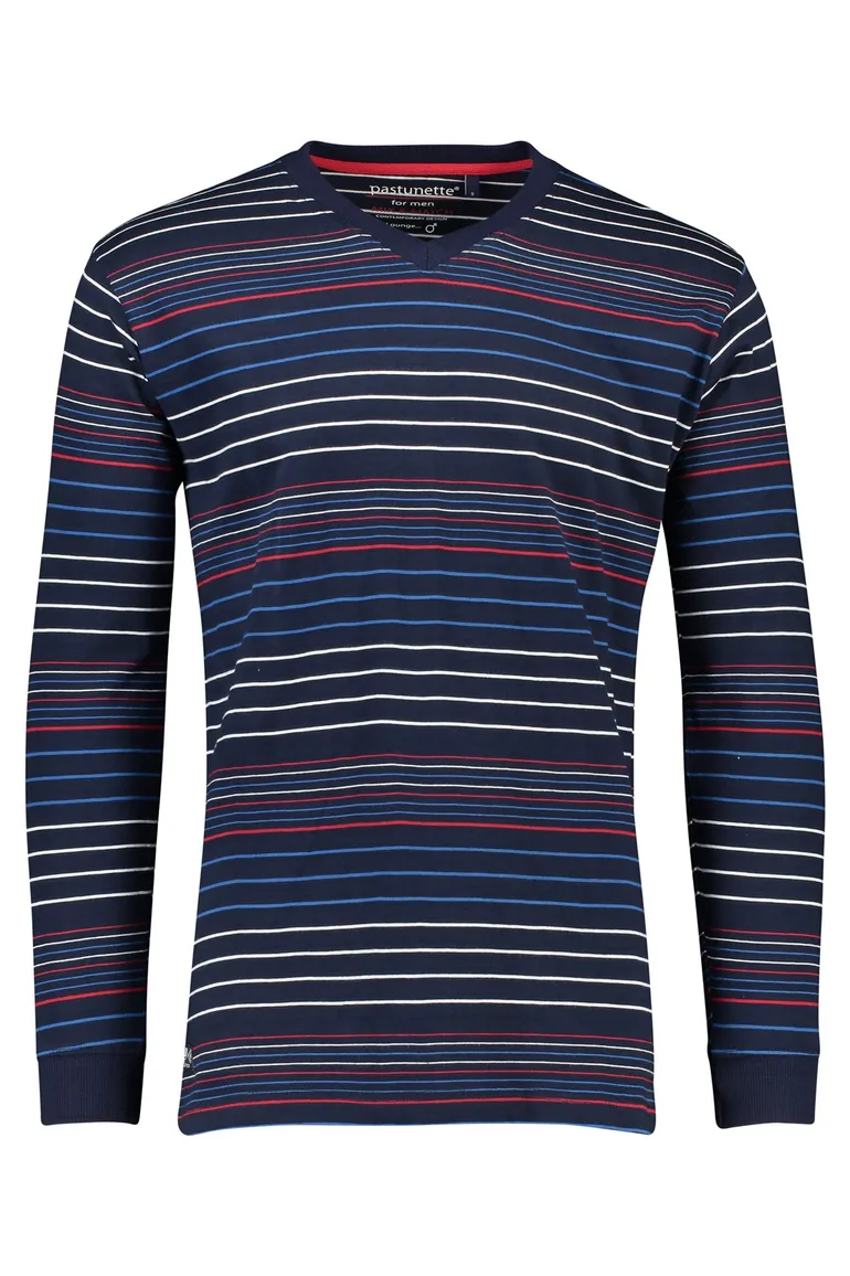 Navy pyjamashirt Pastunette gestreept