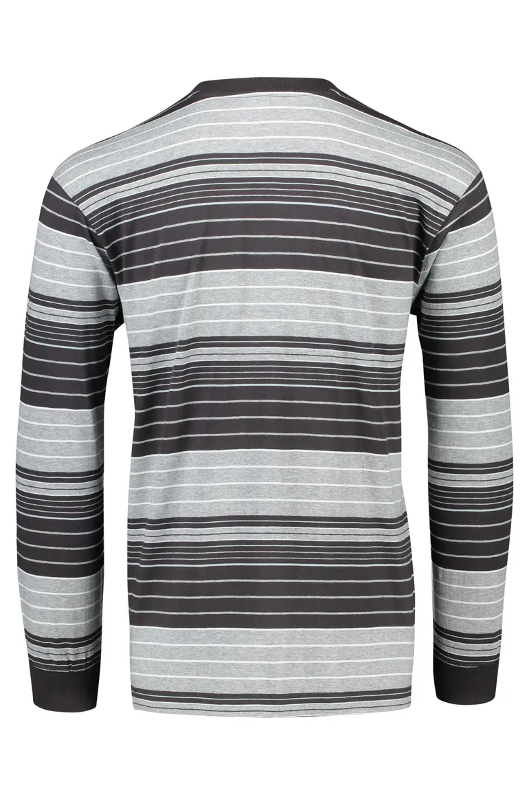 Pastunette pyjamashirt strepen grijs