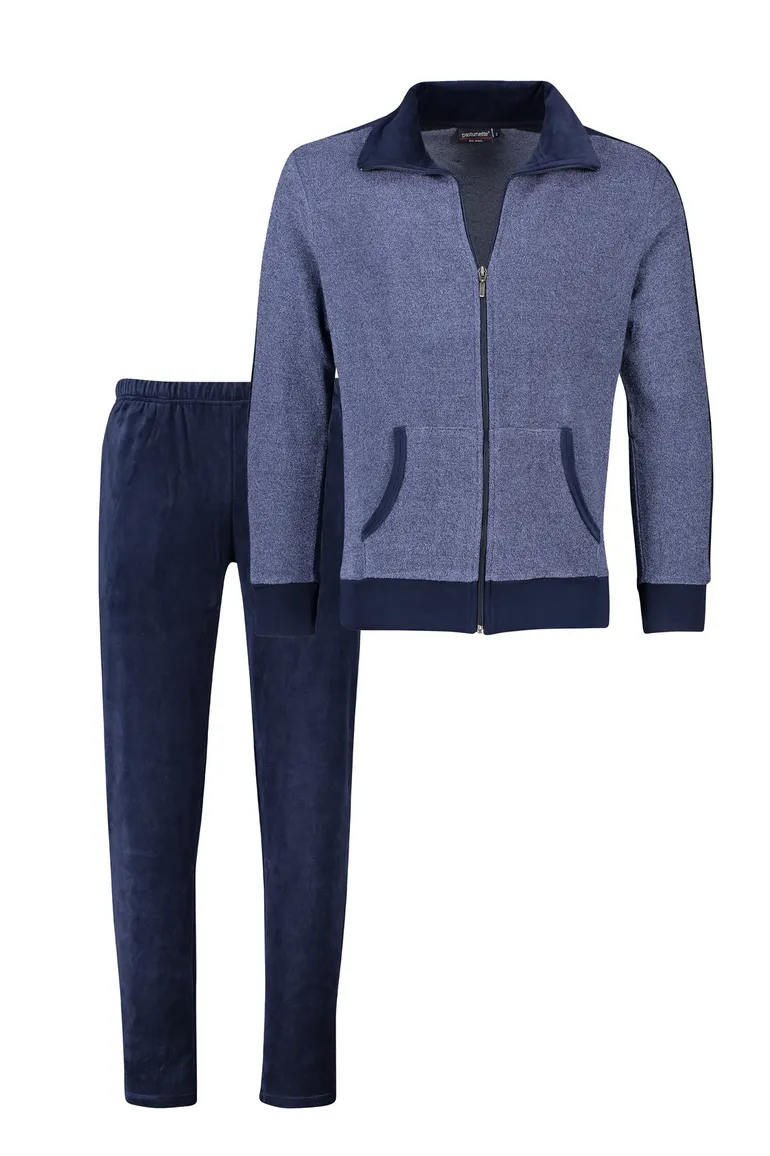Pastunette joggingpak donkerblauw effen