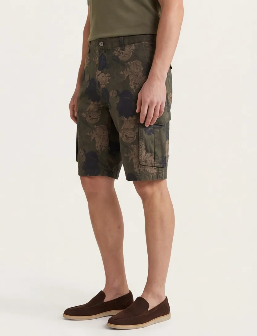 Korte broek Camel Active groen met blad print