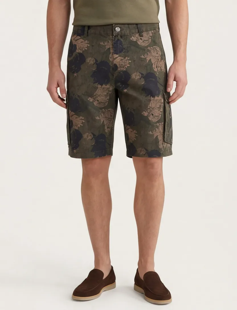Korte broek Camel Active groen met blad print