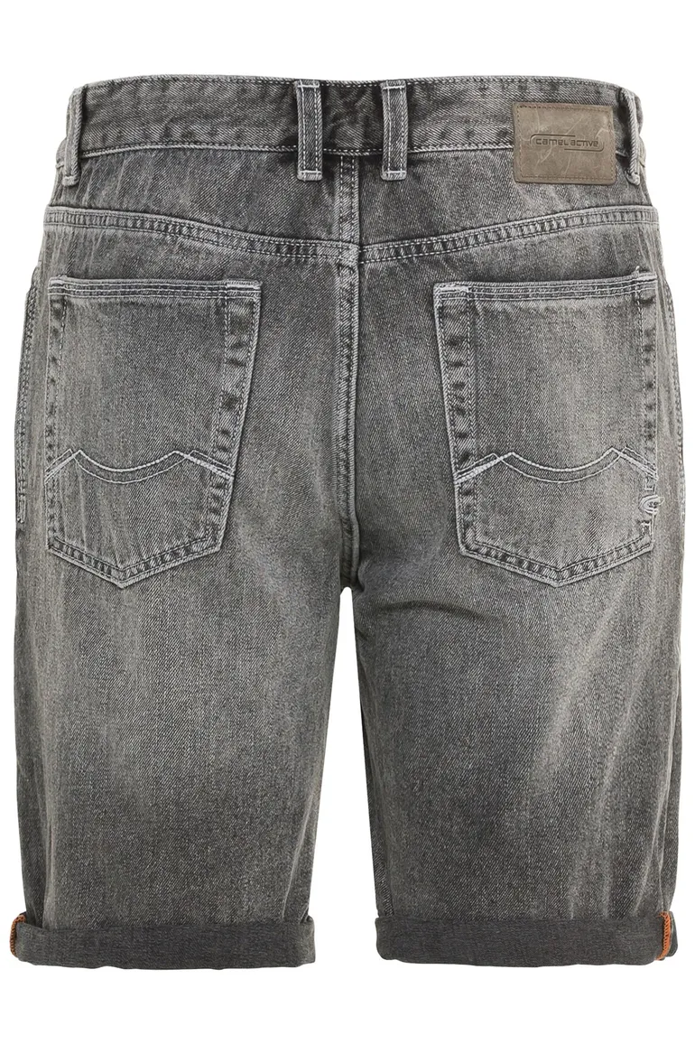 Camel Active short Slim Fit grijs 5-pocket