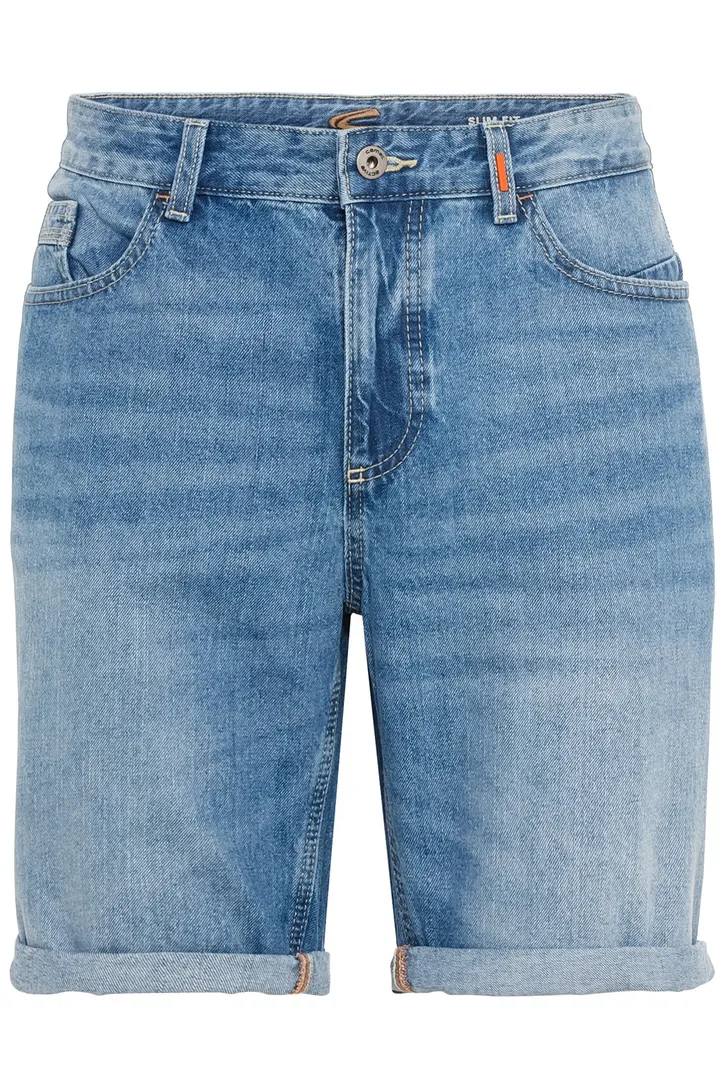 Camel Active korte broek blauw Slim Fit 5-pocket