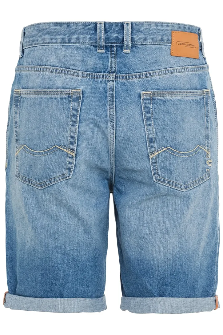 Camel Active korte broek blauw Slim Fit 5-pocket