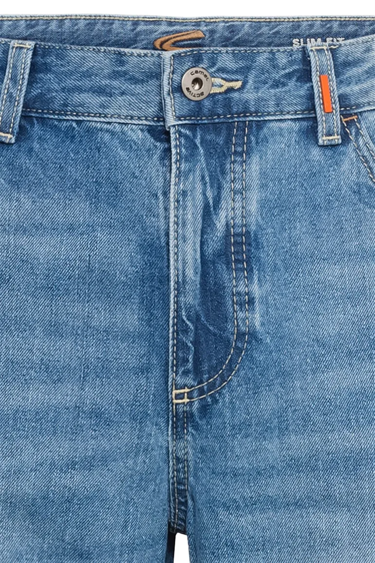Short Camel Active blauw 5-pocket Slim Fit