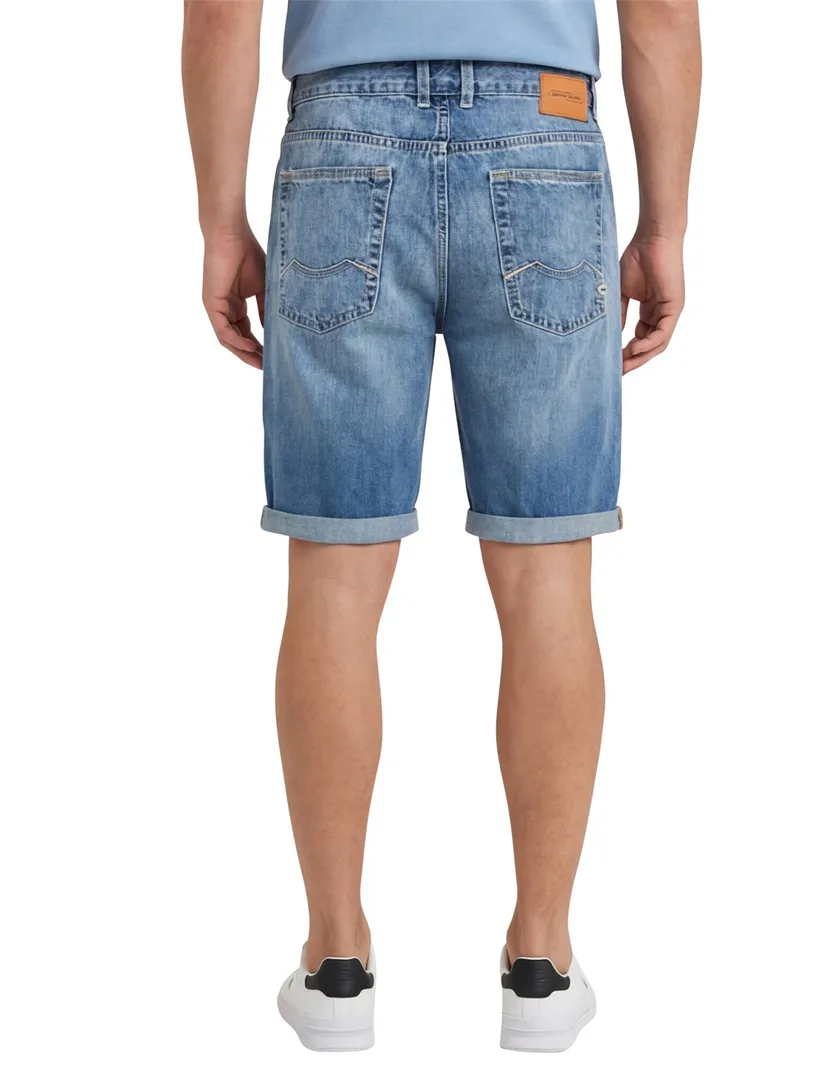 Camel Active korte broek blauw Slim Fit 5-pocket