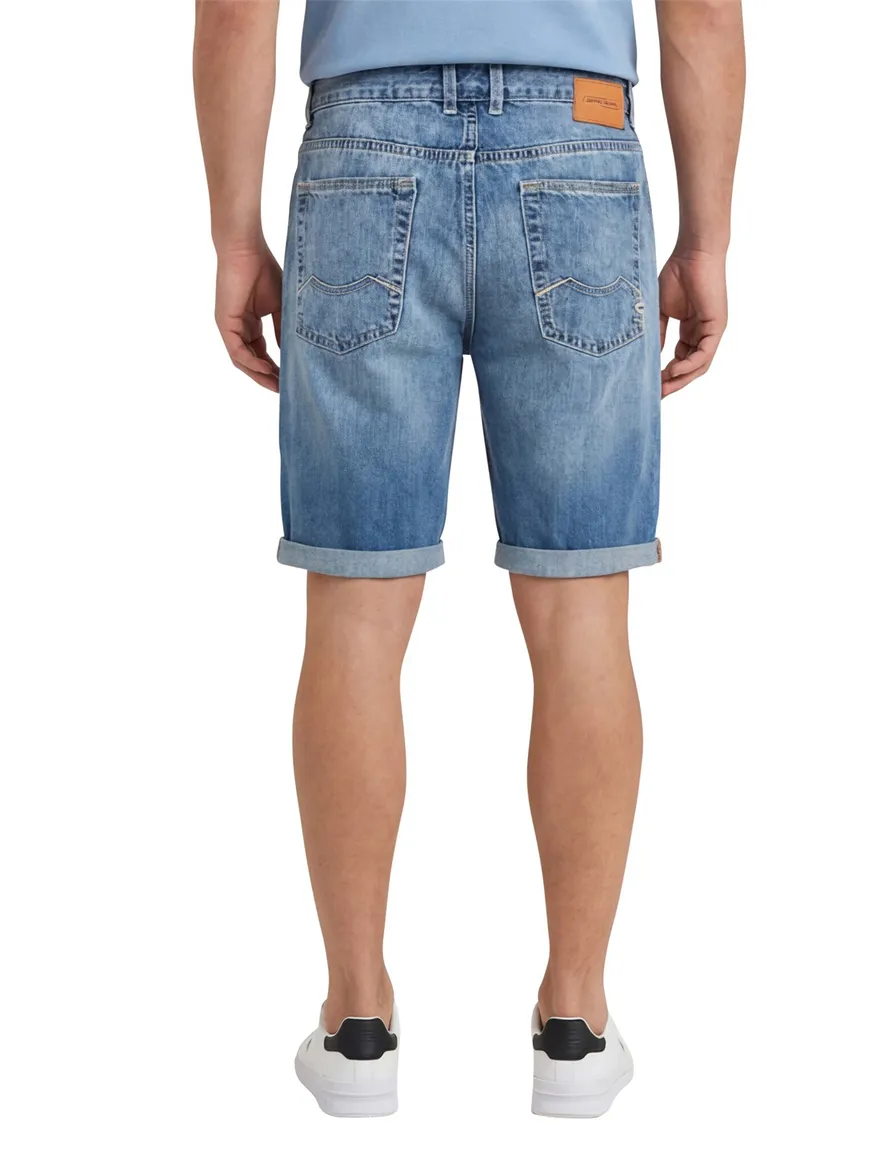 Short Camel Active blauw 5-pocket Slim Fit