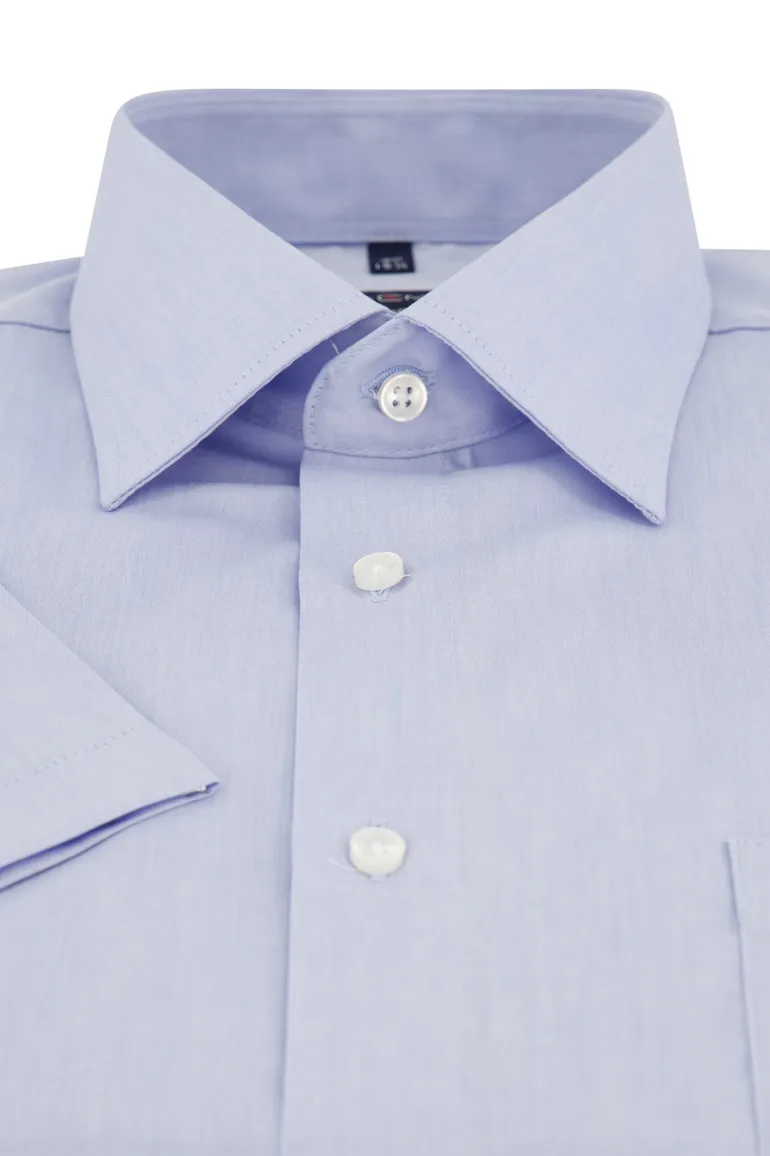 Casa Moda overhemd korte mouw blauw uni