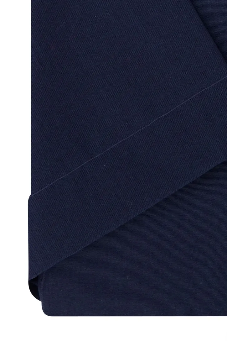 Navy effen Casa Moda overhemd korte mouw wijde fit