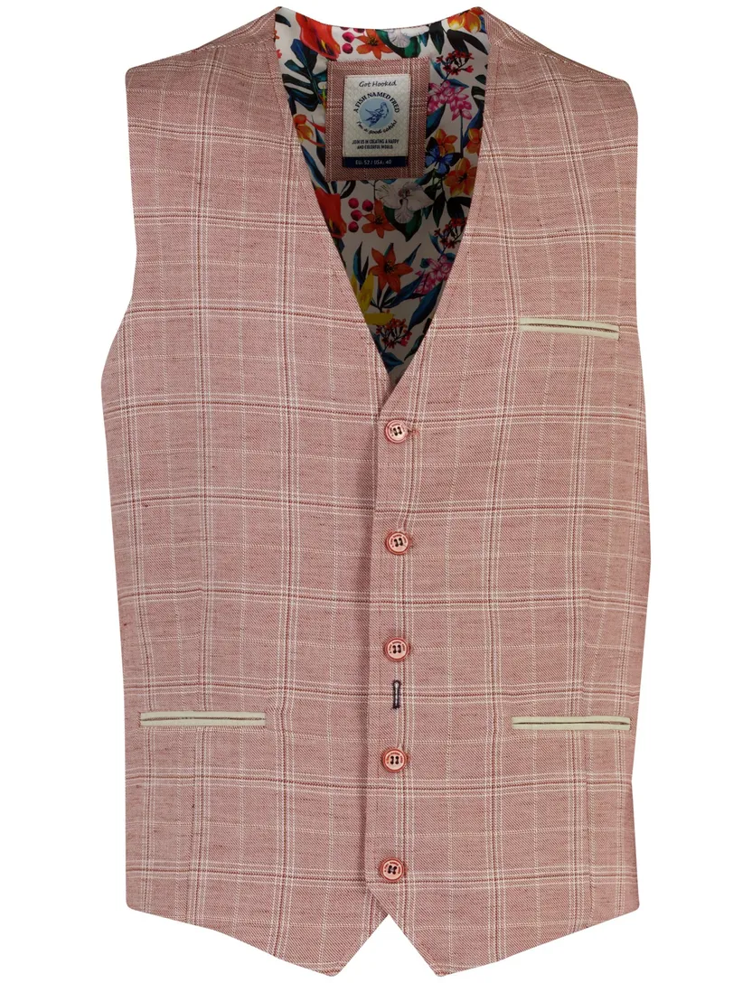 Gilet A Fish Named Fred rood geruit zomer