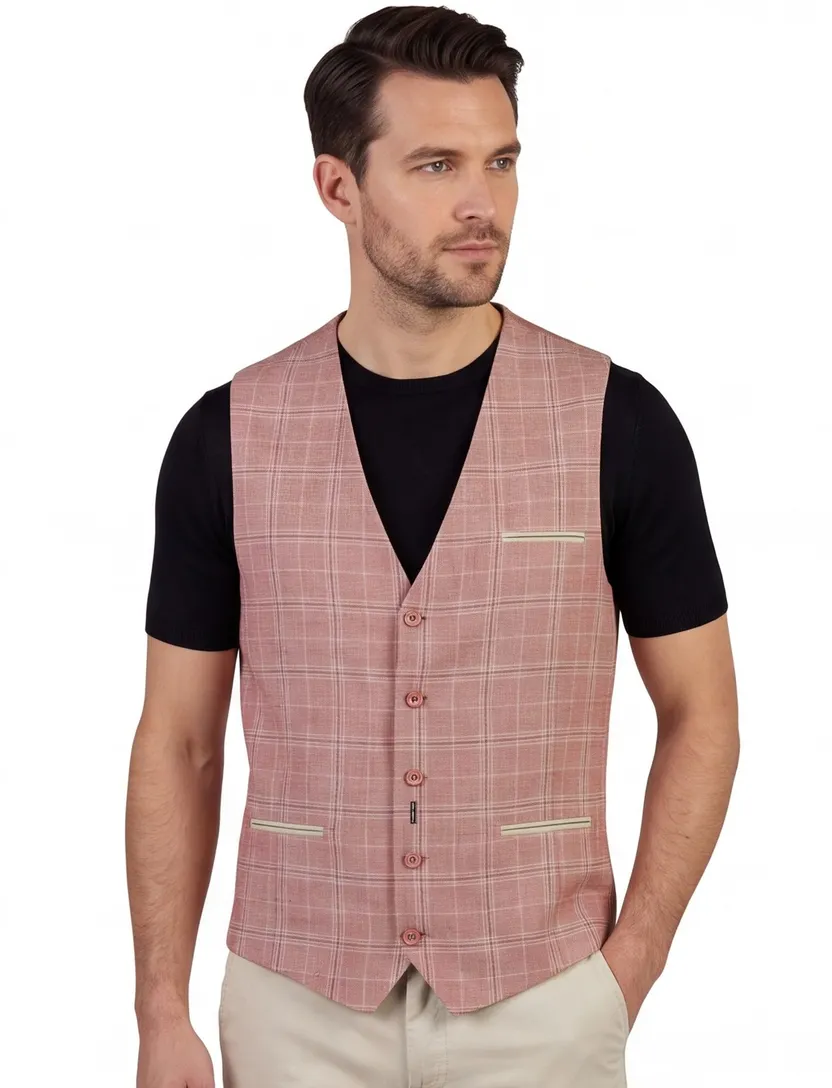Gilet A Fish Named Fred rood geruit zomer