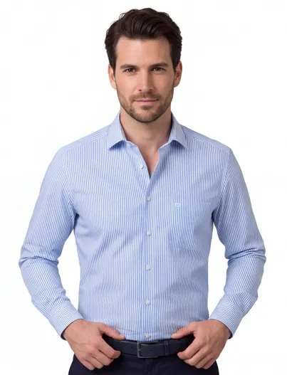 Olymp Overhemd Olymp Modern Fit blauw 100% katoen