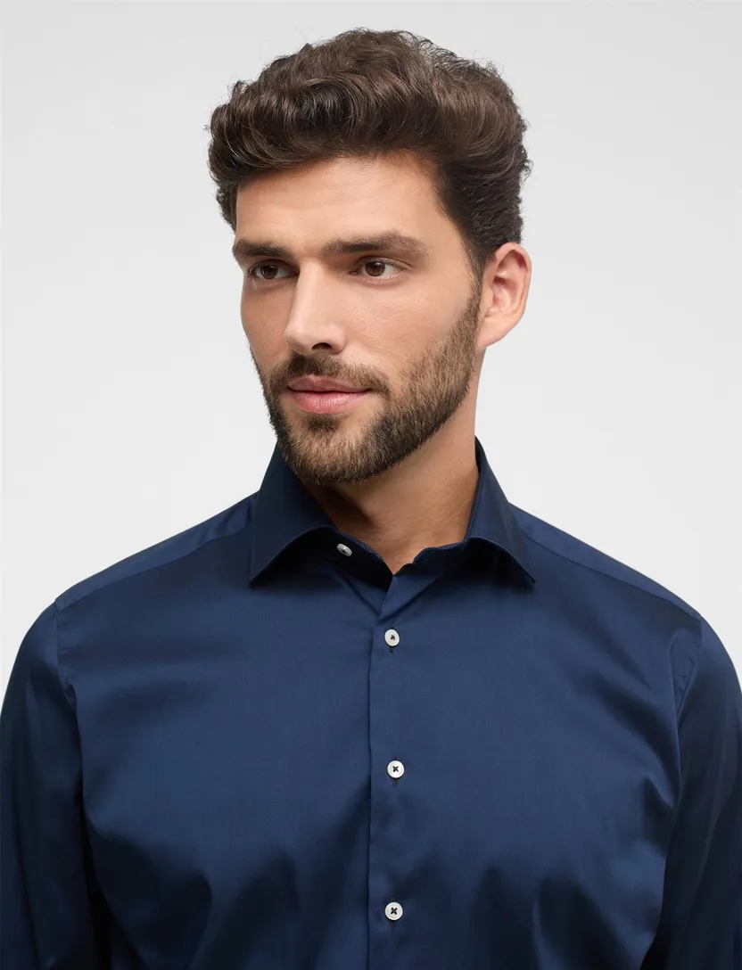 Donkerblauw overhemd Eterna