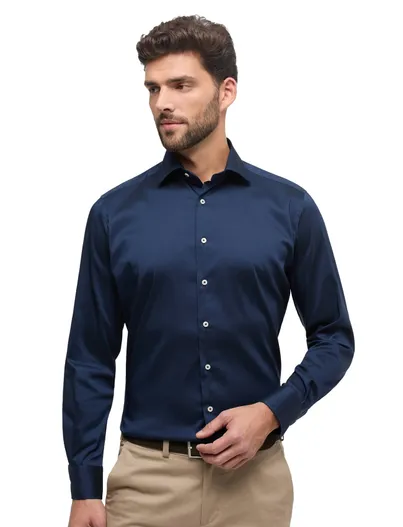 Eterna Donkerblauw overhemd Eterna