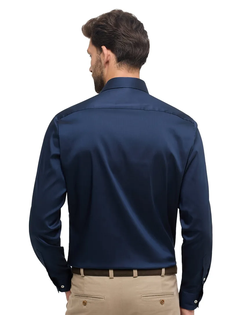Donkerblauw overhemd Eterna
