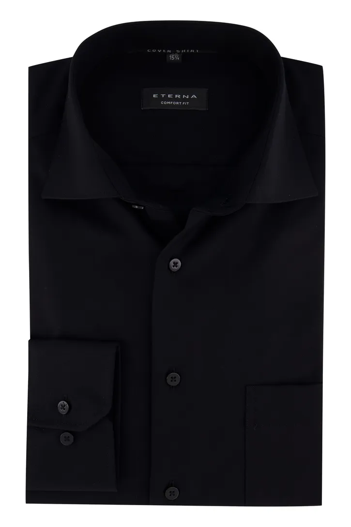 Eterna zwart overhemd Comfort Fit
