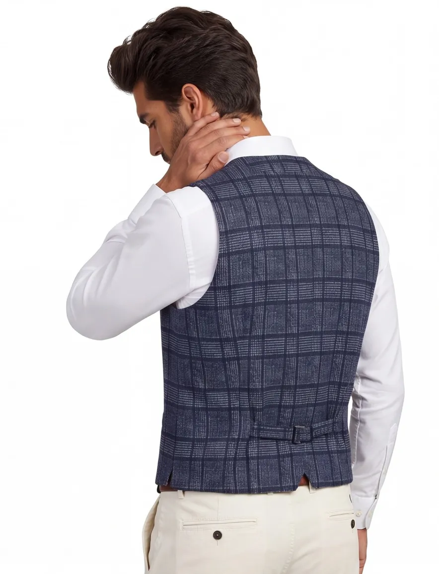 Blue Industry gilet donkerblauw wol