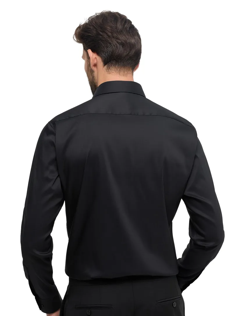 Zwart overhemd Eterna Modern Fit
