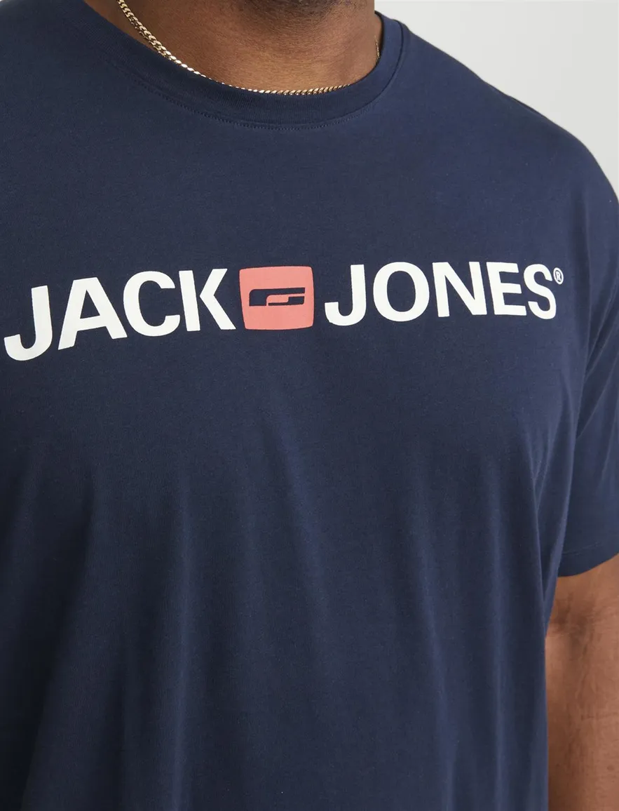 Navy t-shirt Jack & Jones Plus Size met opdruk