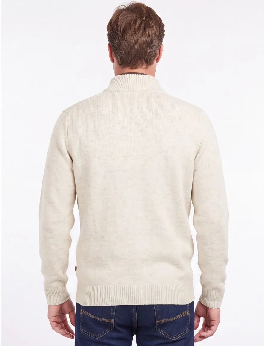 Barbour trui wol opstaande kraag beige
