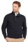 Barbour half zip trui donkerblauw met knopen en elleboogstukken
