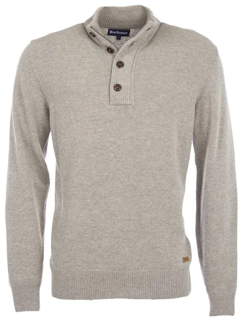 Barbour trui beige opstaande kraag merinowol