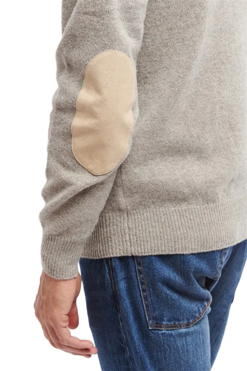 Barbour trui beige opstaande kraag merinowol