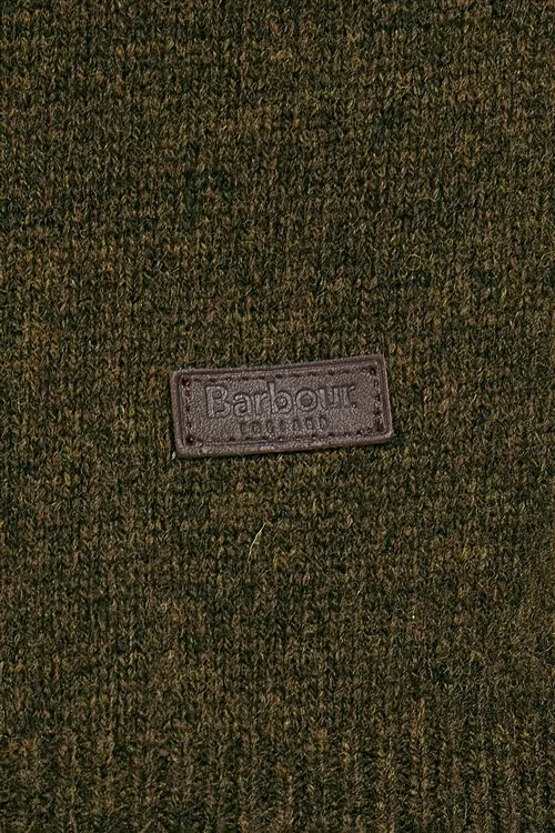 Trui Barbour half zip groen met elleboog patches